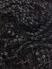 Black Cutwork Lace Fabric With Sequins Work