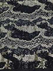 Black Georgette Fabric With All Over Sequins Work