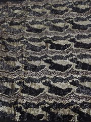 Black Georgette Fabric With All Over Sequins Work