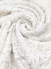 Off-White Dyeable Floral Lace Fabric