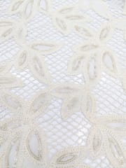 Off-White Dyeable Floral Lace Fabric