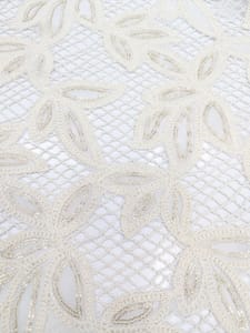 Off-White Dyeable Floral Lace Fabric