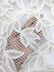 Off-White Dyeable Floral Lace Fabric