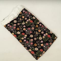 Black Multi Color Floral Rayon Printed Fabric