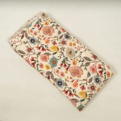 Cream Multi Colour Floral Rayon Printed Fabric