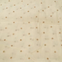 Mal Chanderi Dyeable Fabric with Sequin Embroidered Booti – Subtle Elegance