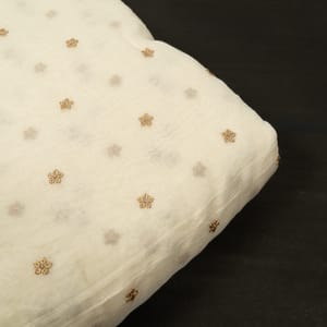 Mal Chanderi Dyeable Fabric with Sequin Embroidered Booti – Subtle Elegance