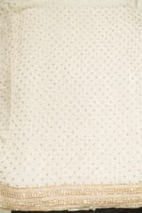 Dyeable Crepe Gold Beeds Embroidered Fabric