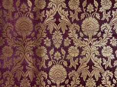 Wine Floral Semi Brocade Fabric