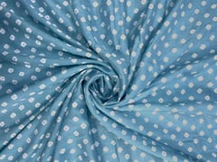 Light Blue Abstract Chanderi Fabric