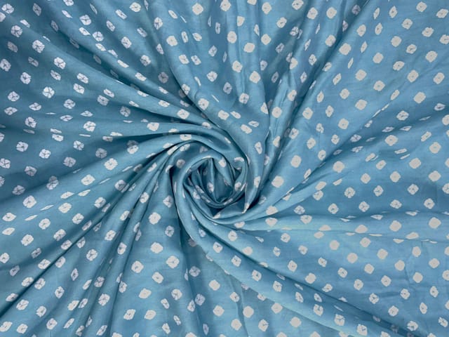 Light Blue Abstract Chanderi Fabric