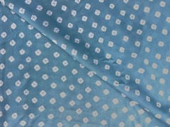 Light Blue Abstract Chanderi Fabric