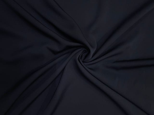 Dark Navy Blue Plain Barbie Crepe Fabric