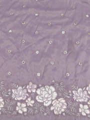 Purple Poly Shimmer Fabric With Sequins and Beads work