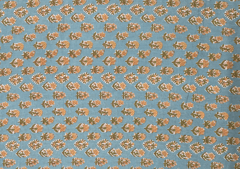 Printed Cotton Cambric Sea Green Peach Flowers