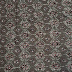 Brown Colour Cotton Cambric Printed Fabric