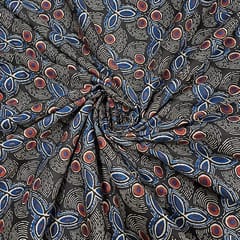Black Colour Cotton Cambric Printed Fabric