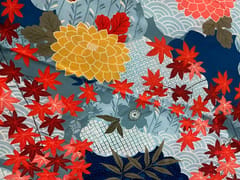 Multicolor Floral Pure Chanderi Print Fabric