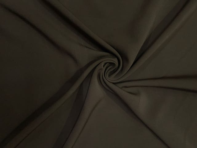 Dark Brown Plain Barbie Crepe Fabric