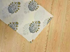 White & Grey Floral Cotton Cambric Fabric
