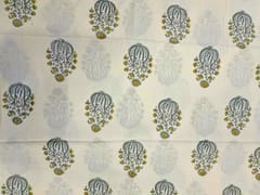 White & Grey Floral Cotton Cambric Fabric