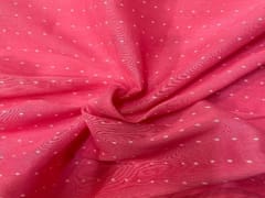 Printed Cotton Mul Pink White Dots