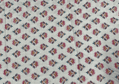 Printed Cotton Cambric Light Beige MultiColour Flowers