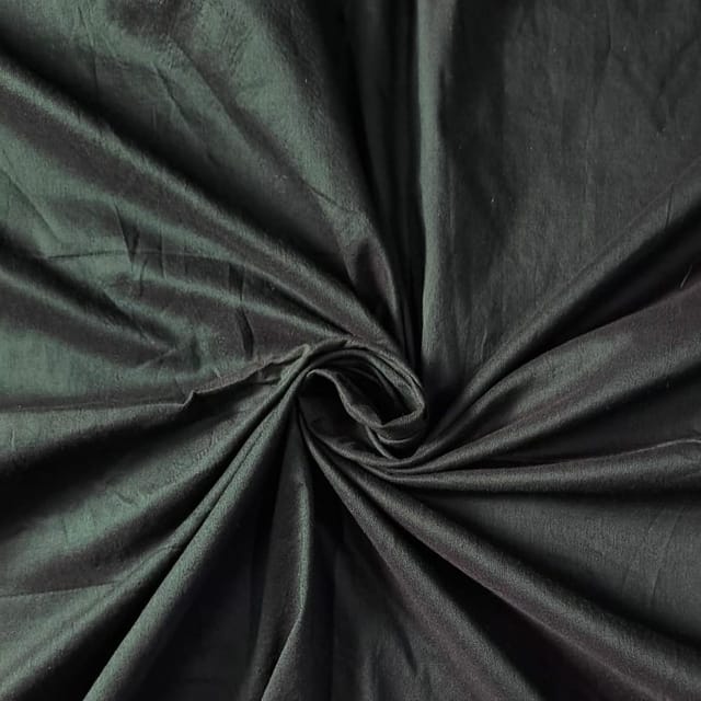 Bottle Green Colour Cotton Silk Fabric