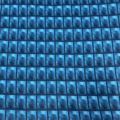 Blue Colour Cotton Silk Printed Fabric