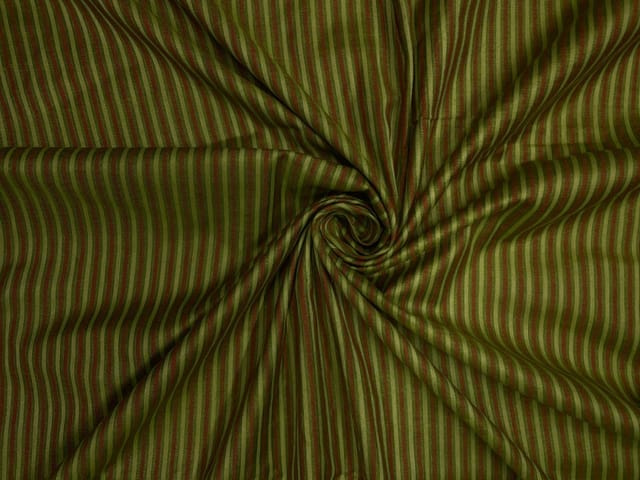 Green Stripes Cotton Fabric