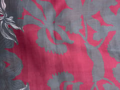 Magenta & Grey Floral Pure Chanderi Fabric