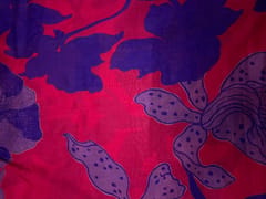 Magenta & Royal Purpler Abstract Pure Chanderi Fabric