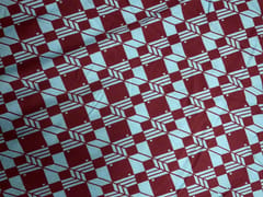 Maroon Sky Blue Geometric Pure Chanderi Print Fabric