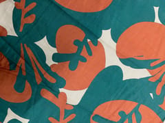 Teal Blue White Abstract Pure Chanderi Print Fabric