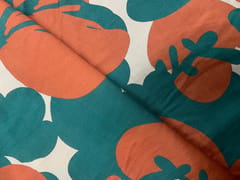 Teal Blue White Abstract Pure Chanderi Print Fabric