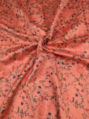 Dark Peach Colour Digital Printed Fabric