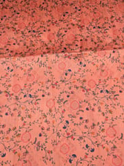Dark Peach Colour Digital Printed Fabric