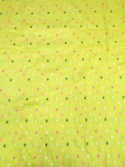 Lime Green Viscose Fabric With Jacquard Butti