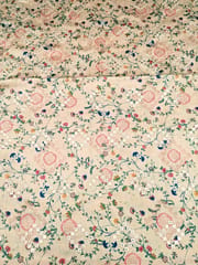 Light Peach Colour Digital Printed Embroidered Fabric