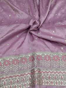 Mauve Fabric With Zari and Embroidery Work