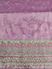 Mauve Fabric With Zari and Embroidery Work