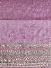 Mauve Fabric With Zari and Embroidery Work