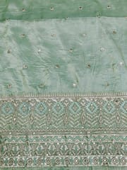 Mint Green Fabric With Zari and Embroidery Work