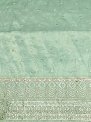 Mint Green Fabric With Zari and Embroidery Work
