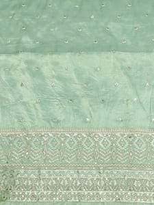 Mint Green Fabric With Zari and Embroidery Work
