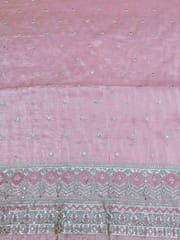 Blush Pink Fabric With Zari and Embroidery Work