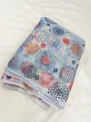 Off-White Multi Colour Digital Printed Fabric