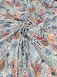 Off-White Multi Colour Digital Printed Fabric