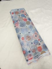 Off-White Multi Colour Digital Printed Fabric