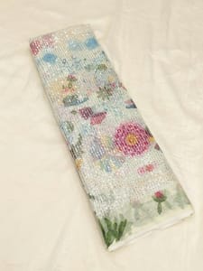 Off-White Multi Colour Digital Printed Fabric